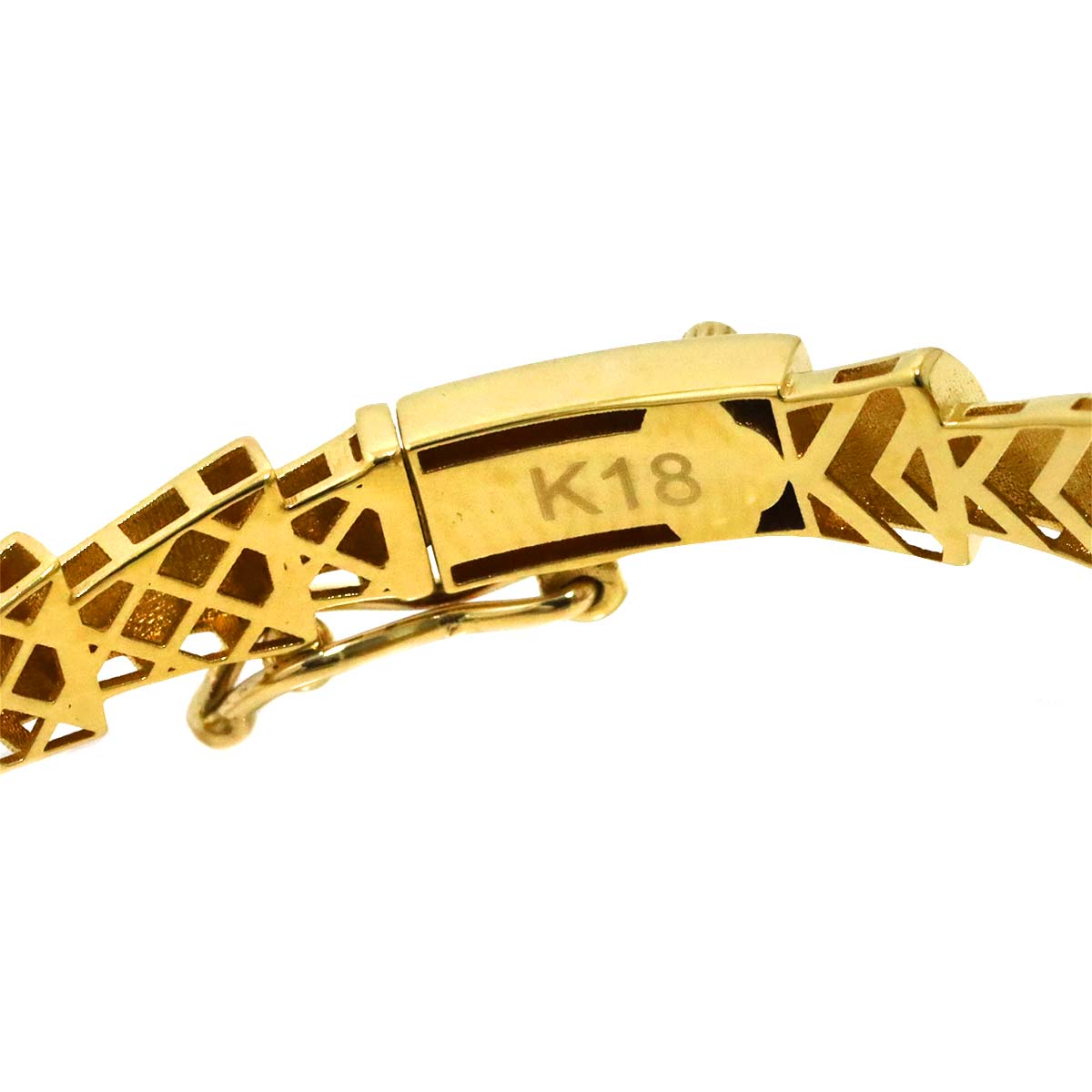 Garnet Bracelet 18K K18 YG Yellow Gold 750