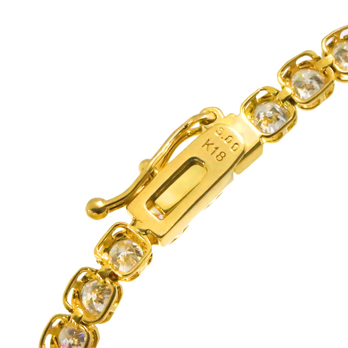 Diamond 3.00ct Bracelet K18 YG Yellow Gold 750