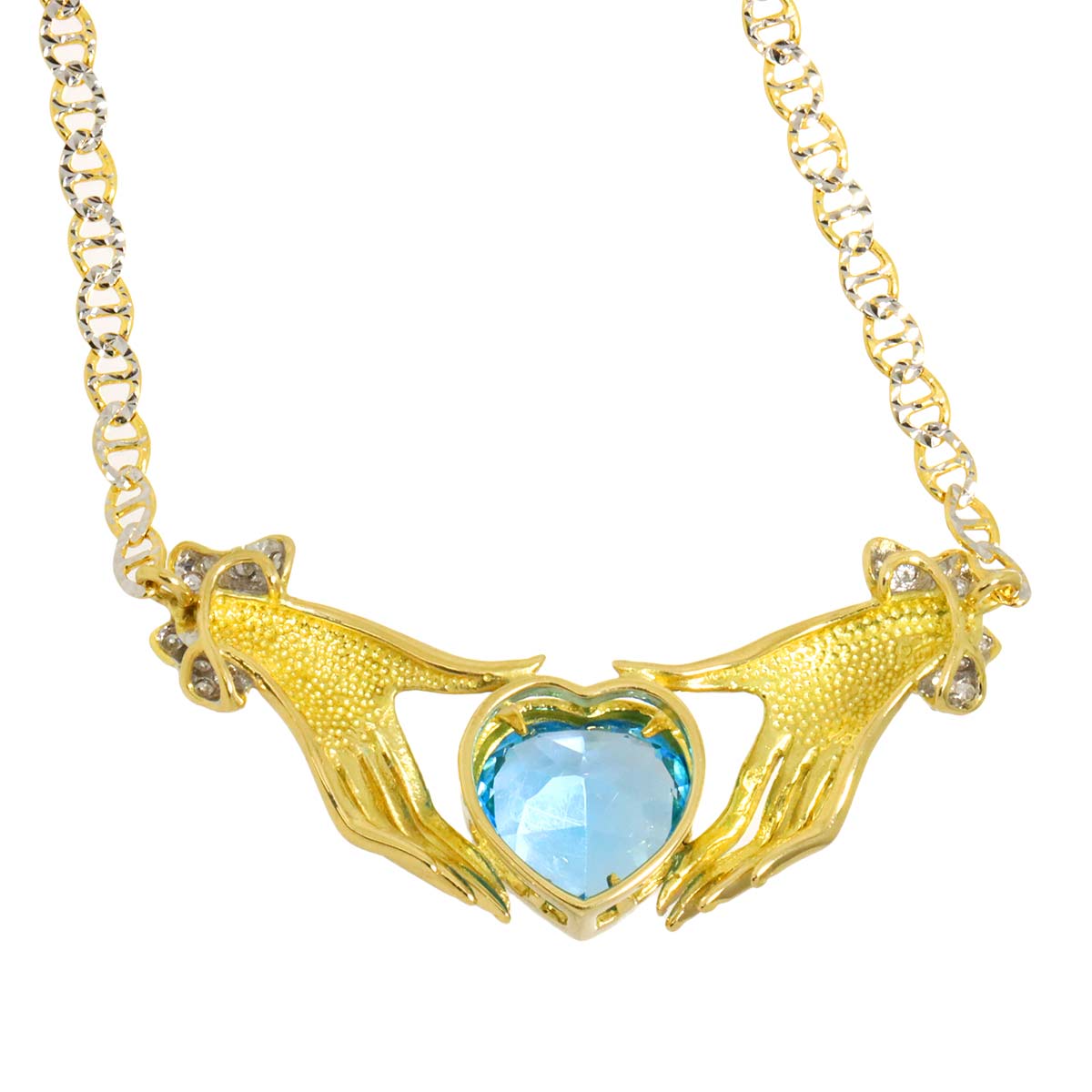 Topaz Diamond Necklace 18K K18 YG WG Yellow White Gold 750