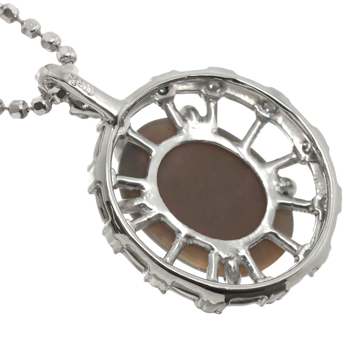 Black Opal 2.23ct Diamond 0.36ct Necklace Pt Platinum