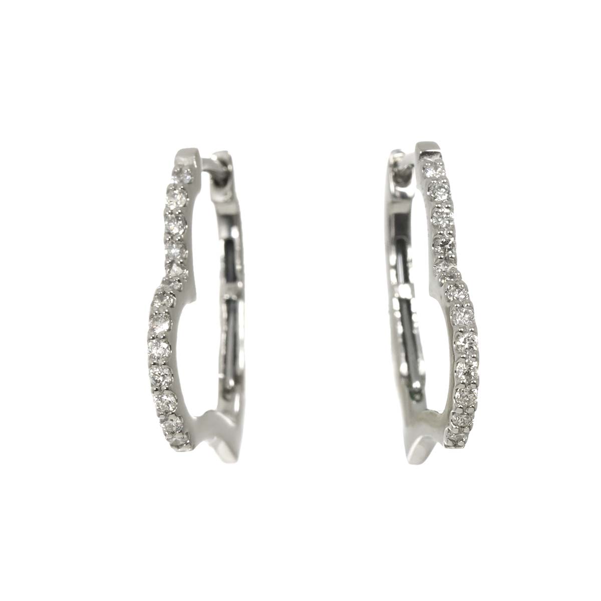 Diamond 0.10ct/0.10ct Earrings Pierced Pt Platinum