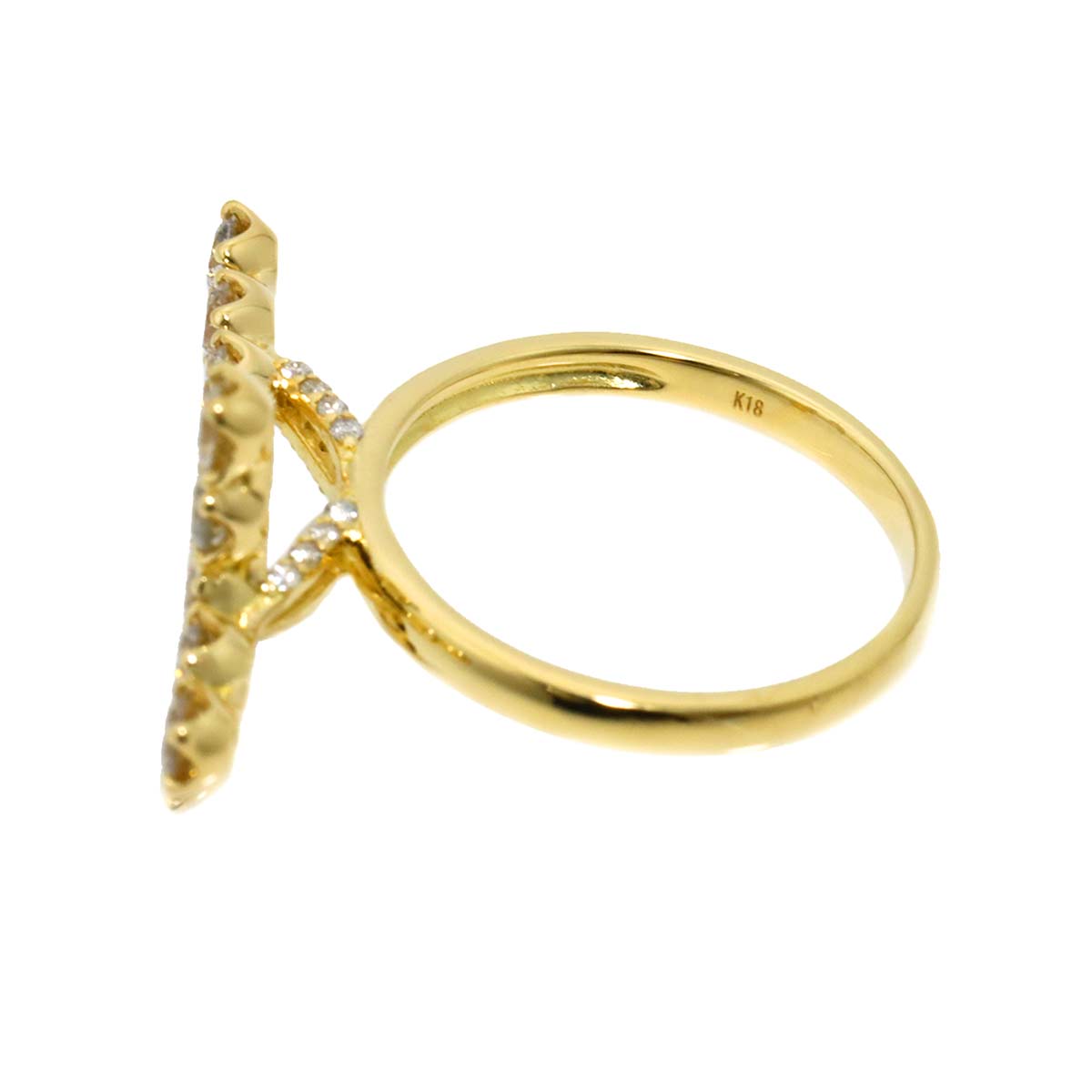 Diamond 1.00ct Ring 18K YG Yellow Gold 750 6(US)