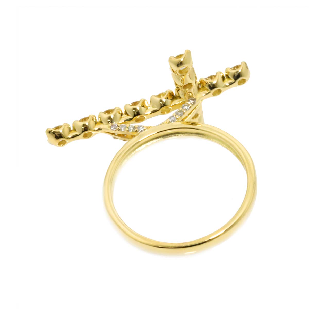 Diamond 1.00ct Ring 18K YG Yellow Gold 750 6(US)