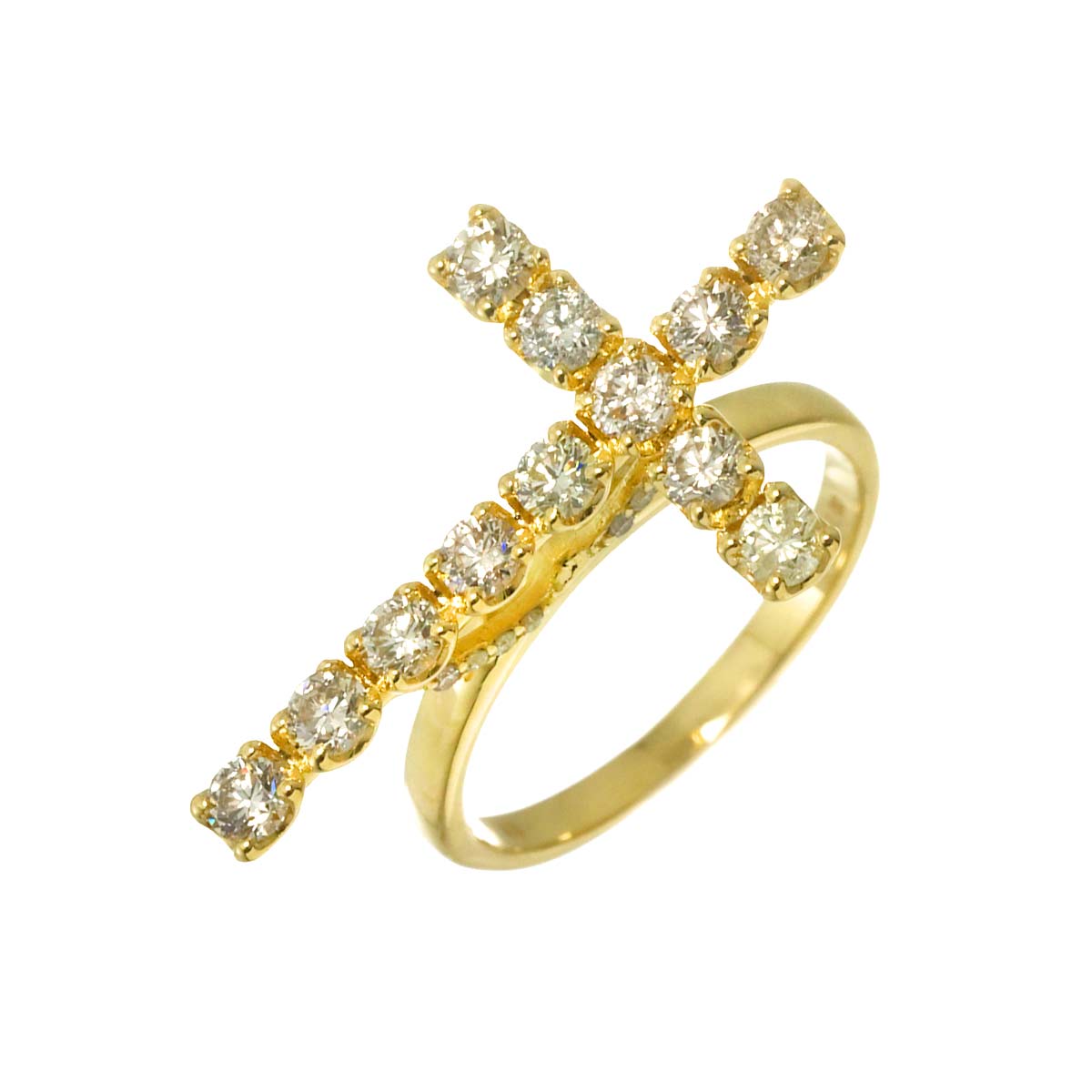 Diamond 1.00ct Ring 18K YG Yellow Gold 750 6(US)