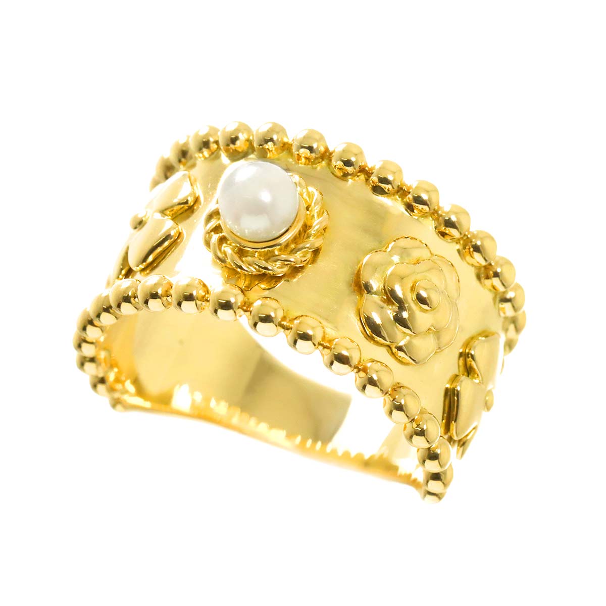Akoya Pearl 4.4mm Ring 18K K18 YG 750 9(US)
