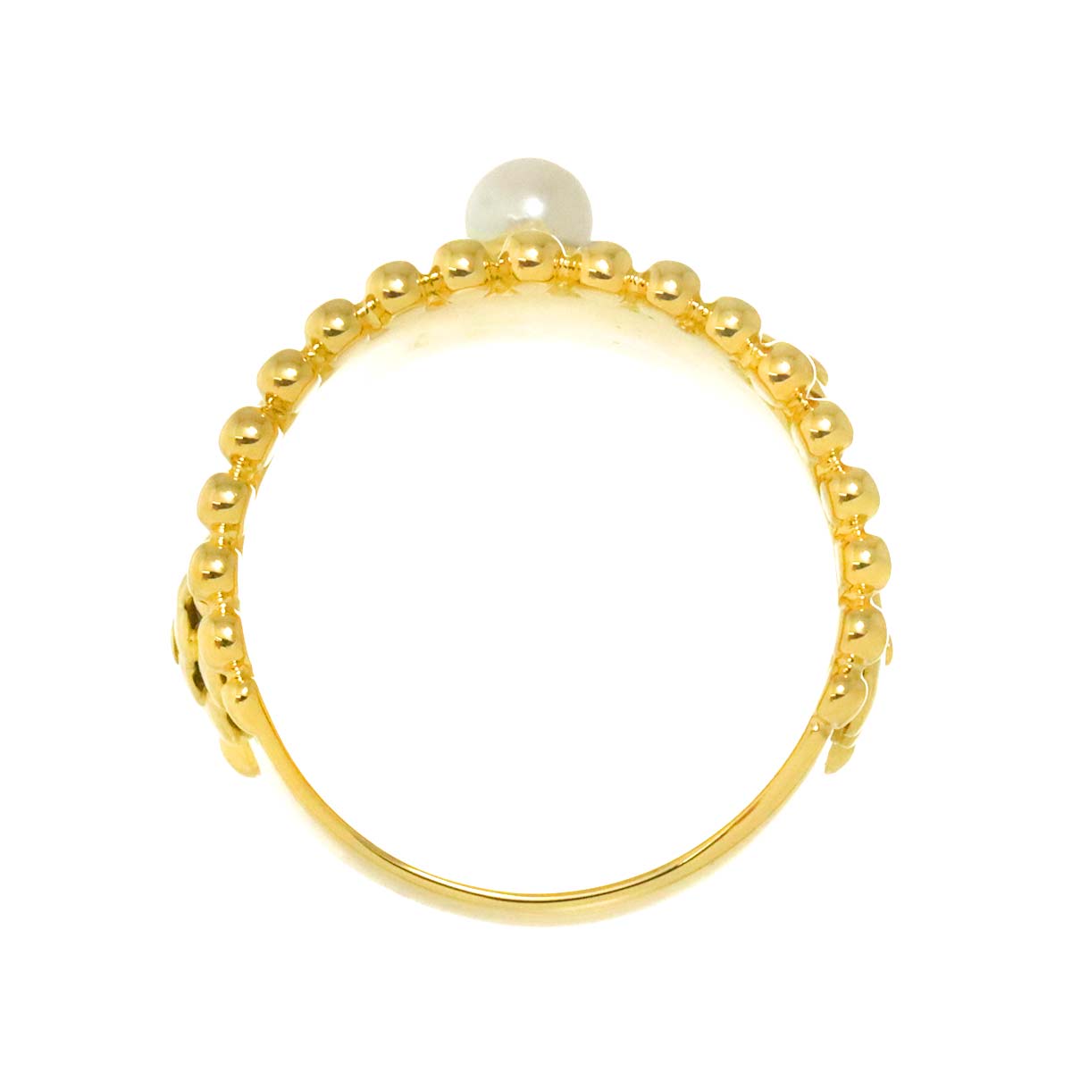 Akoya Pearl 4.4mm Ring 18K K18 YG 750 9(US)