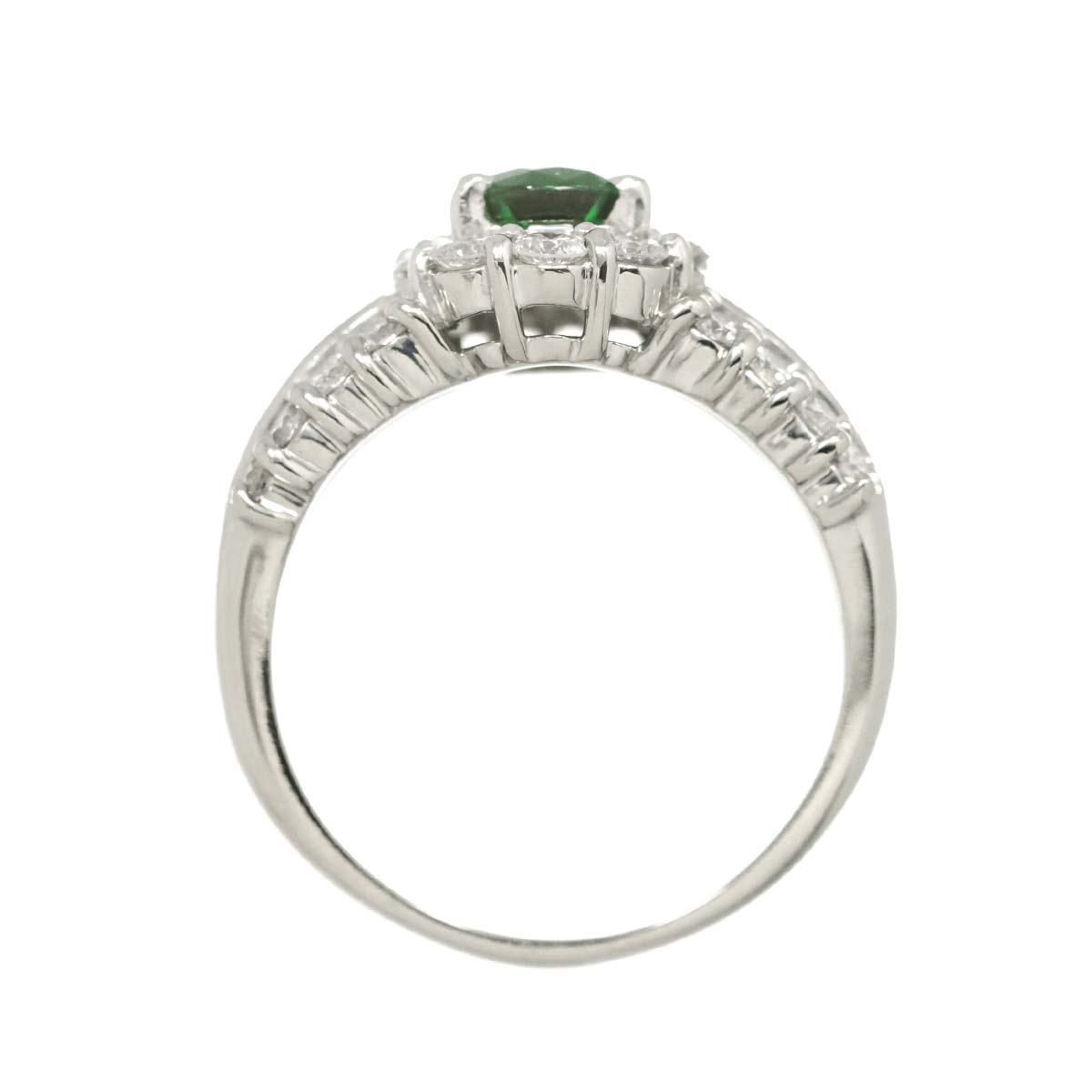 Garnet 0.96ct Diamond 1.23ct Ring Pt Platinum size6.75(US)