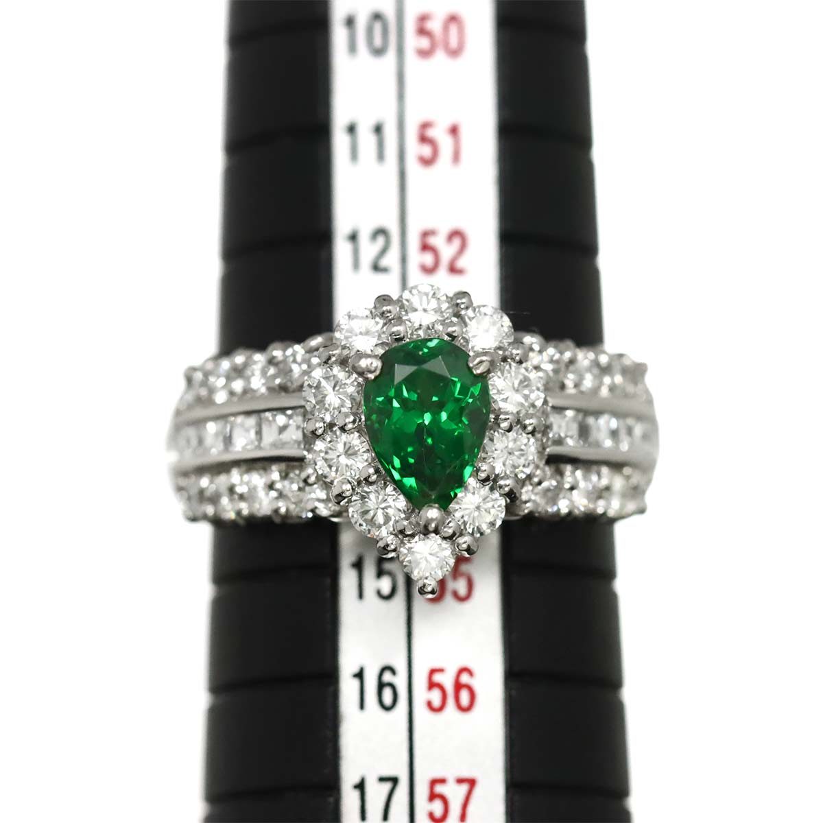 Garnet 0.96ct Diamond 1.23ct Ring Pt Platinum size6.75(US)