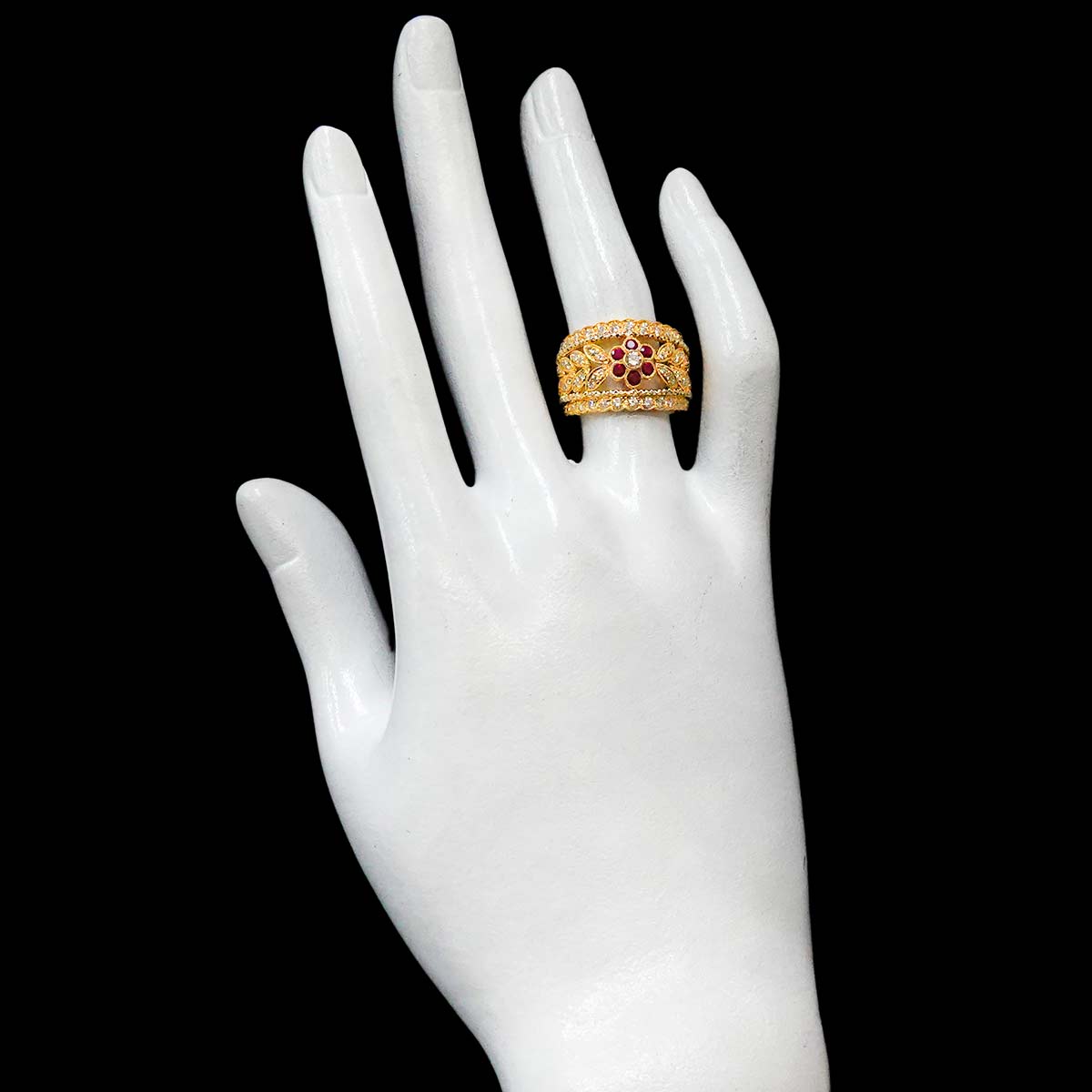 Ruby 0.41ct Diamond 0.75ct Ring 18K YG Size6.25-6.5(US)