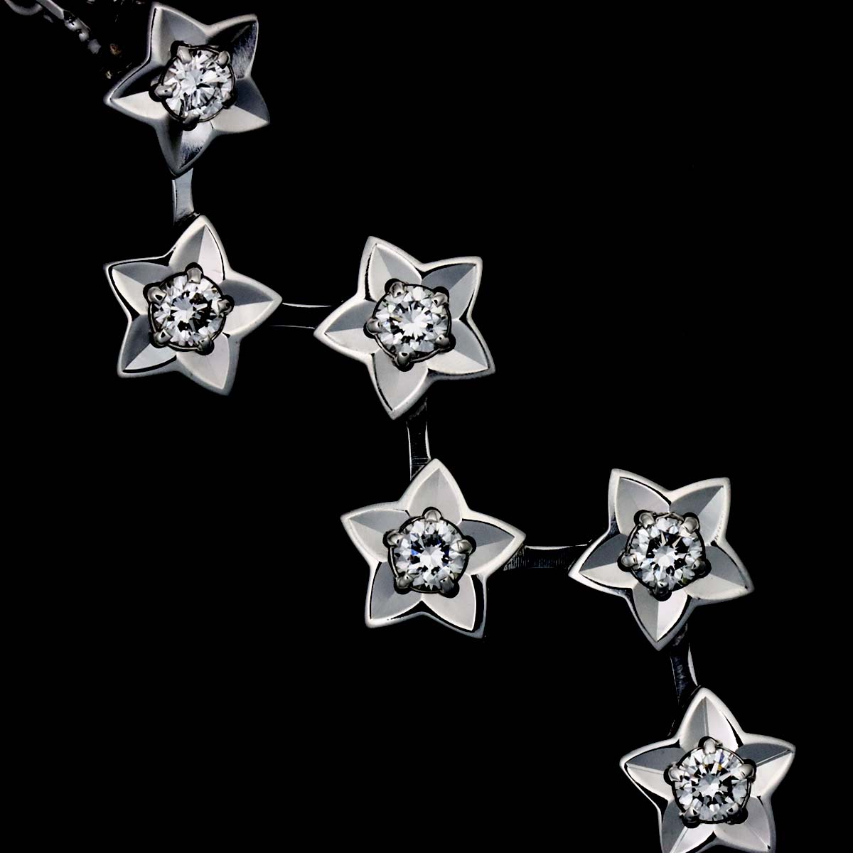 Comet Diamond Necklace 18K White Gold 750