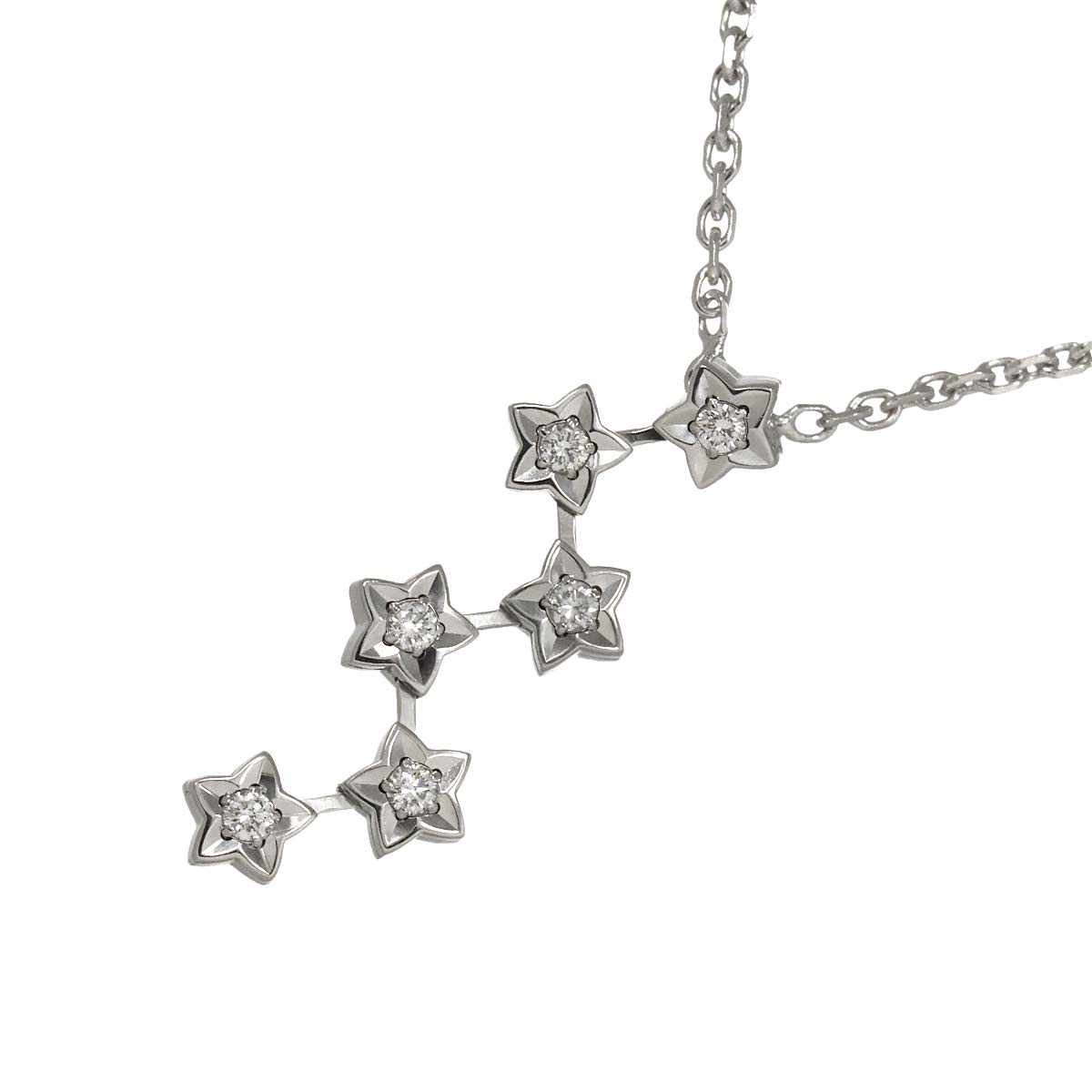 Comet Diamond Necklace 18K White Gold 750