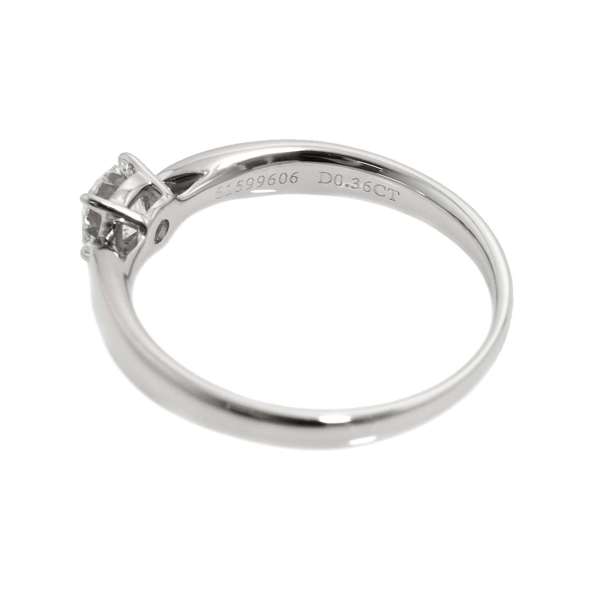 Diamond 0.36ct F/VVS2/3EX Ring Pt Platinum Size5.25(US)