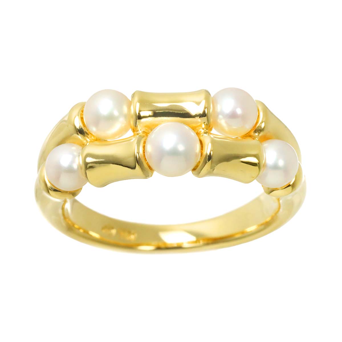 Akoya Pearl 4.4-3.8mm Ring 18K YG 750 Size6.5-6.75(US)
