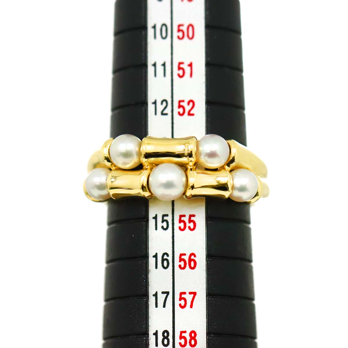 Akoya Pearl 4.4-3.8mm Ring 18K YG 750 Size6.5-6.75(US)