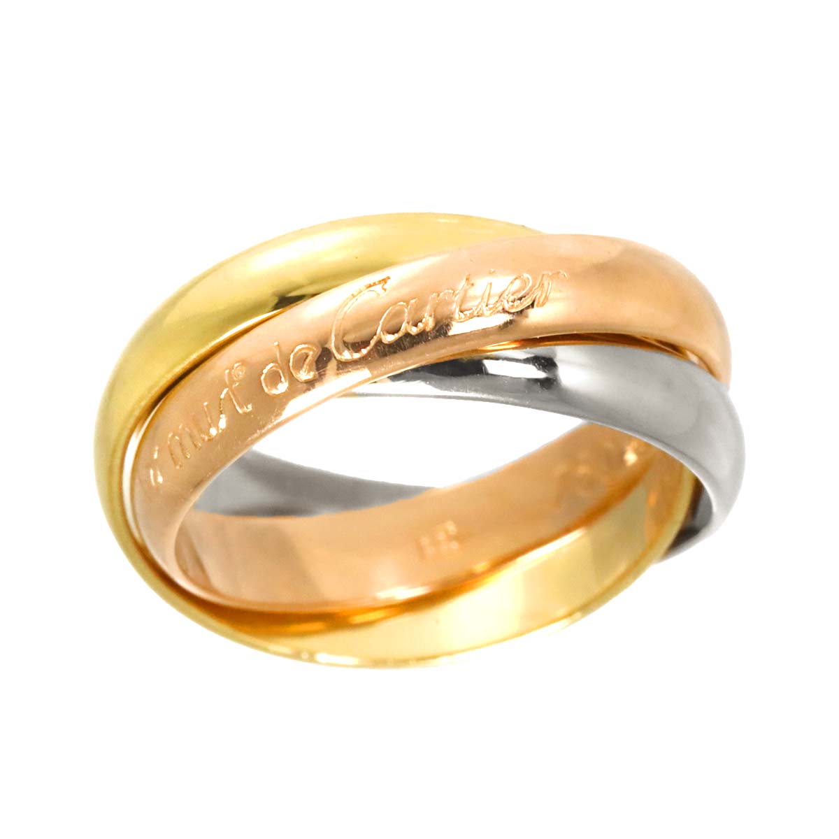 Trinity Ring MM 18K YG WG PG 750 Size49 4.75-5(US)