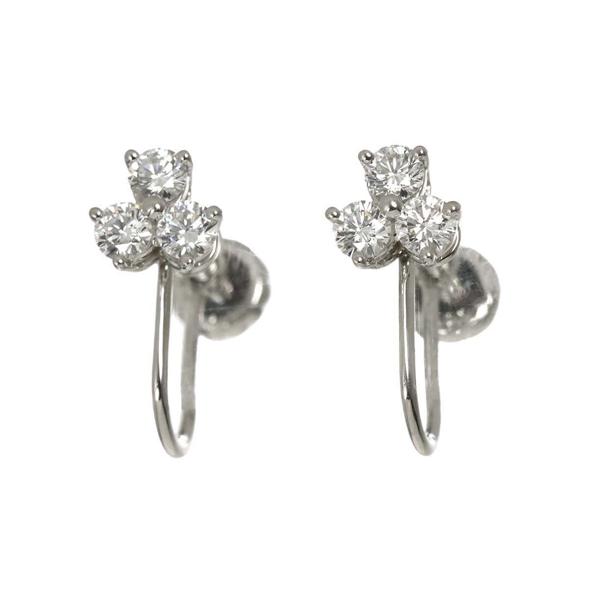 Aria Diamond Earrings Clip on Platinum