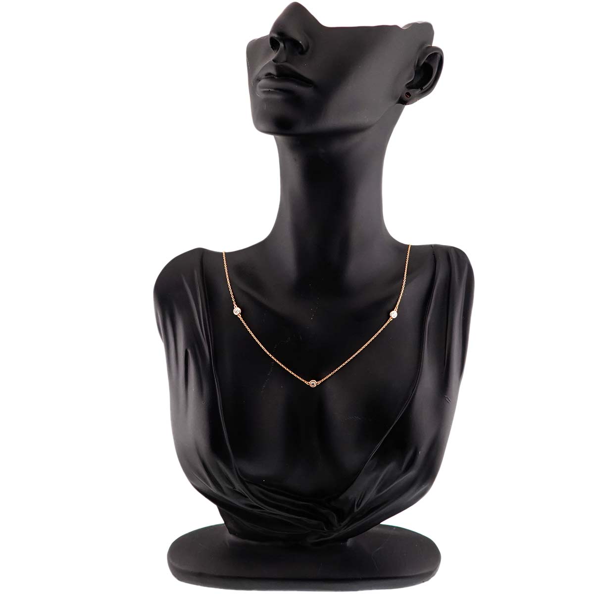 By The Yard Diamond 3P Necklace 18K PG 750