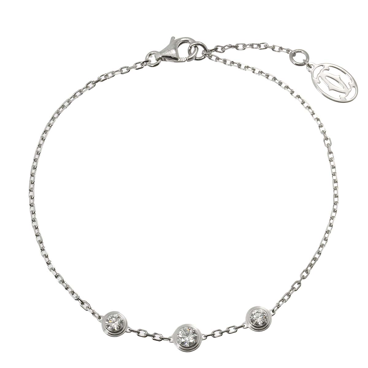 d Amour Diamond 3P Bracelet 18K White Gold 750