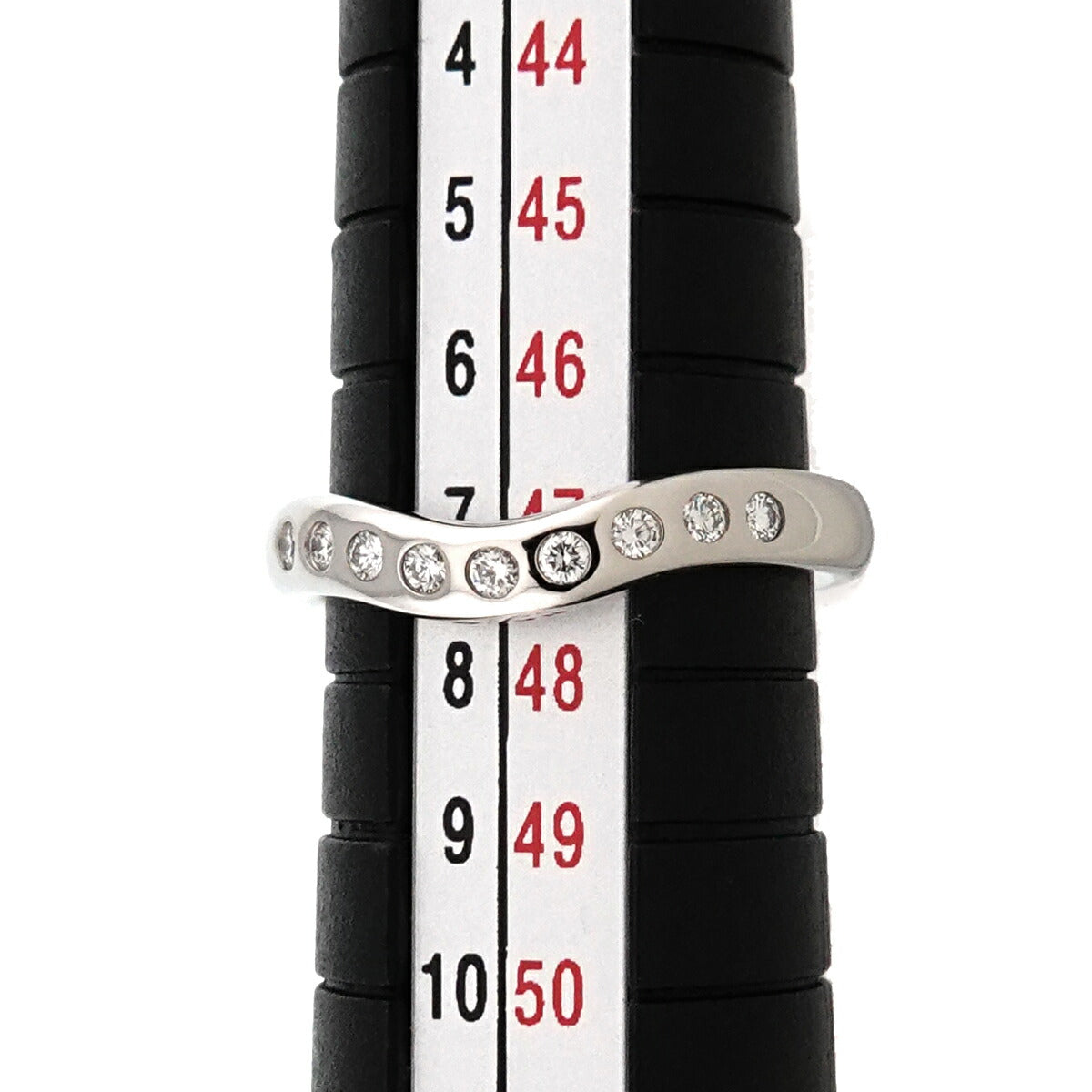 Curved Band Diamond Ring Platinum size4(US)