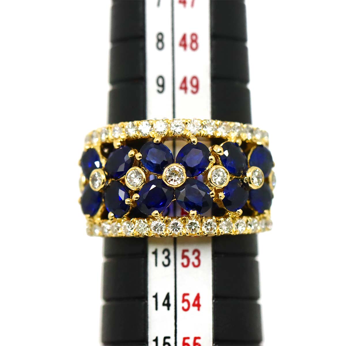 Sapphire 2.20ct Diamond 0.75ct Ring 18K YG 5.75-6(US)