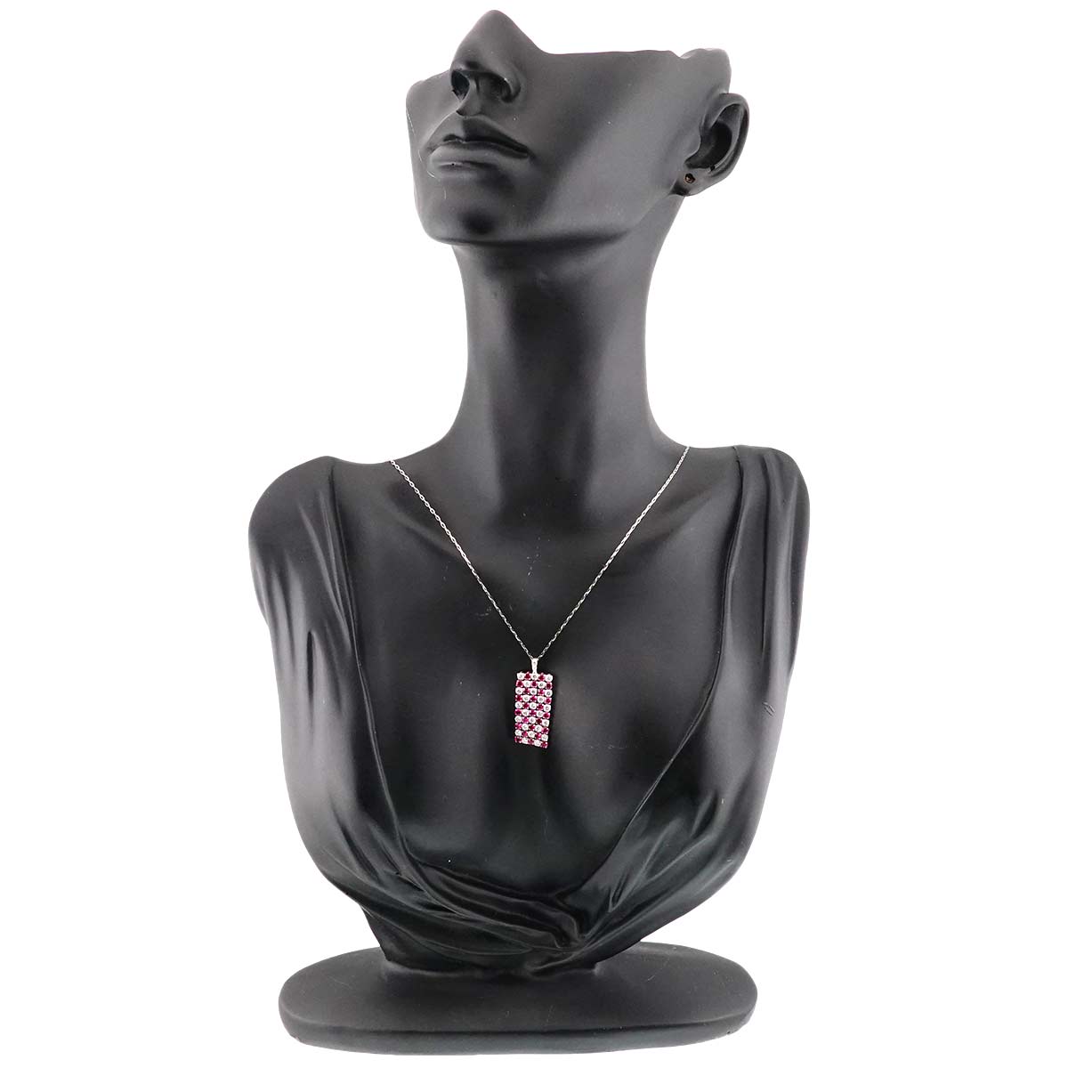 Ruby 1.20ct Diamond 1.00ct Necklace Pt Platinum