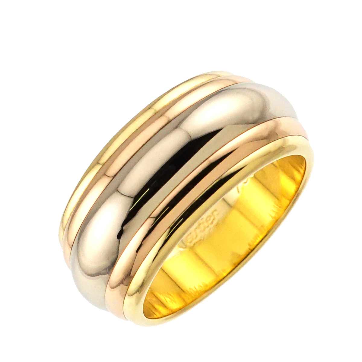 Trinity Three Gold Ring 18K YG WG PG 750 Size52 6(US)