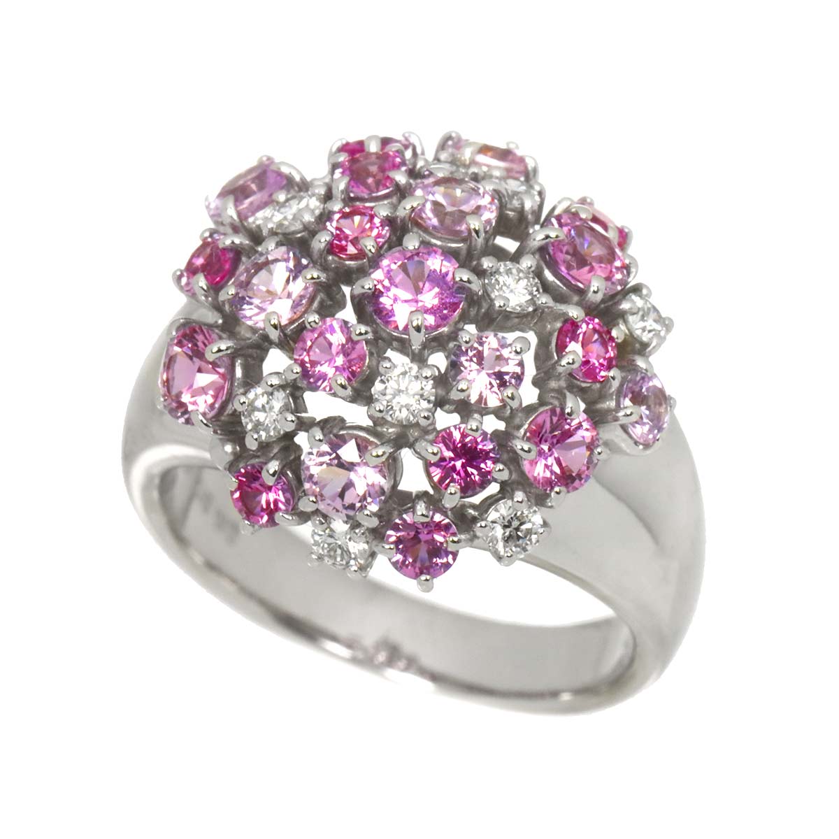 Sapphire Diamond 0.26ct Ring 18K WG 750 Size6.75(US)