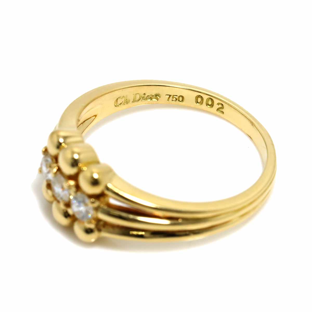 Diamond Ring 18K YG 750 size5.5-5.75(US)