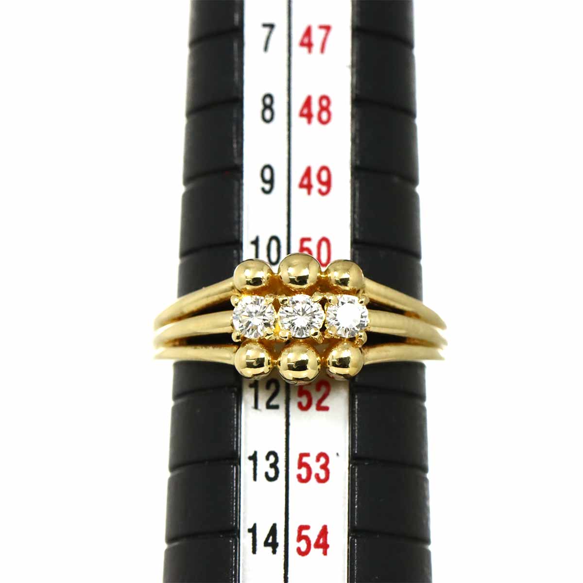 Diamond Ring 18K YG 750 size5.5-5.75(US)