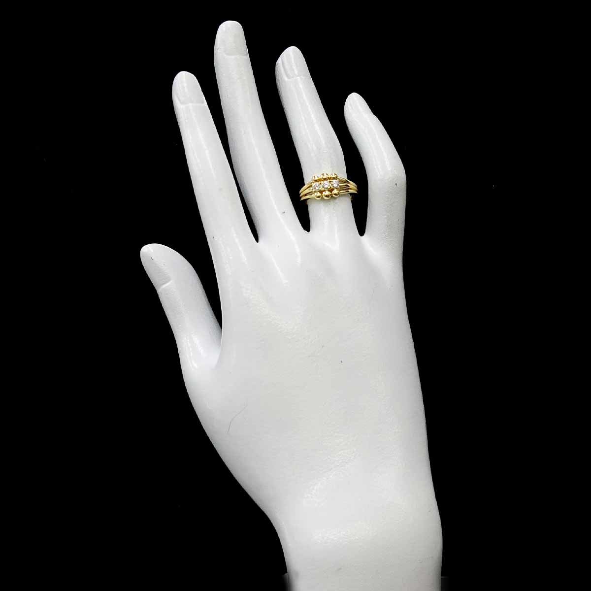 Diamond Ring 18K YG 750 size5.5-5.75(US)