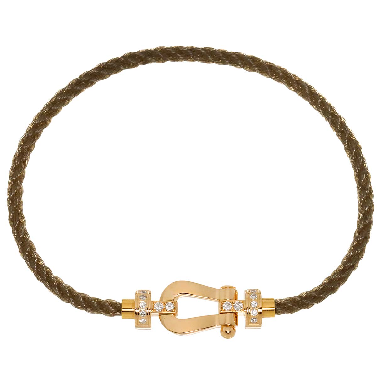 Force 10 Half Diamond Bracelet MM 18K PG 750 Steel size15