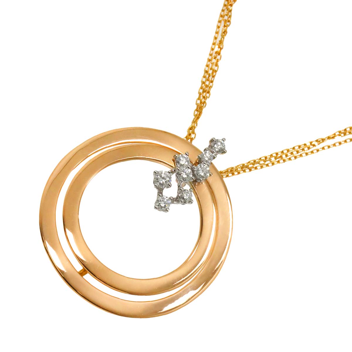 Diamond Necklace 18K WG PG 750