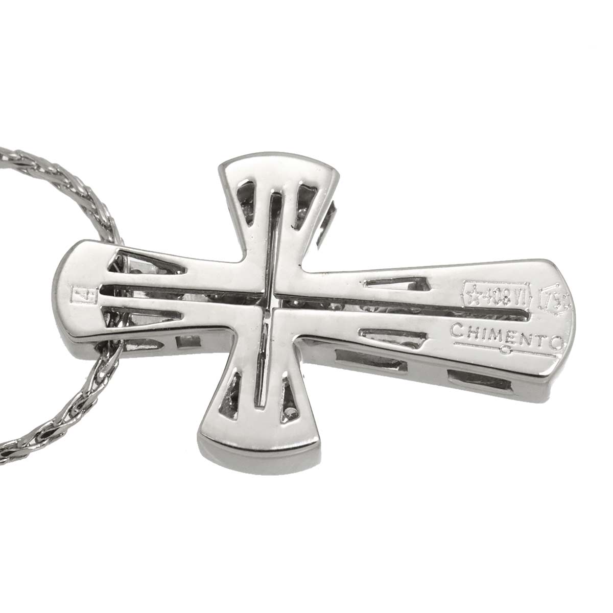 Diamond Cross Necklace 18K WG 750