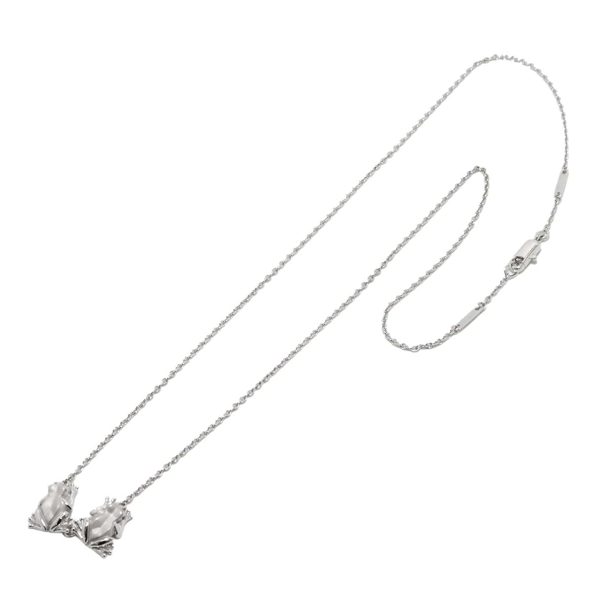 Frog motif Necklace 18K WG 750