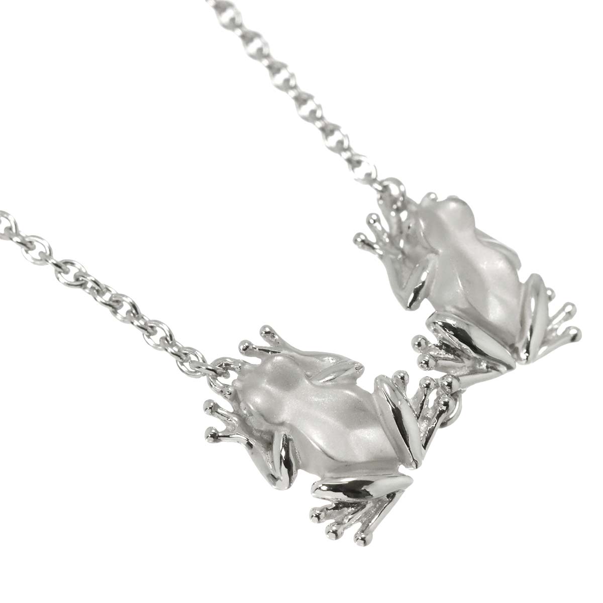 Frog motif Necklace 18K WG 750