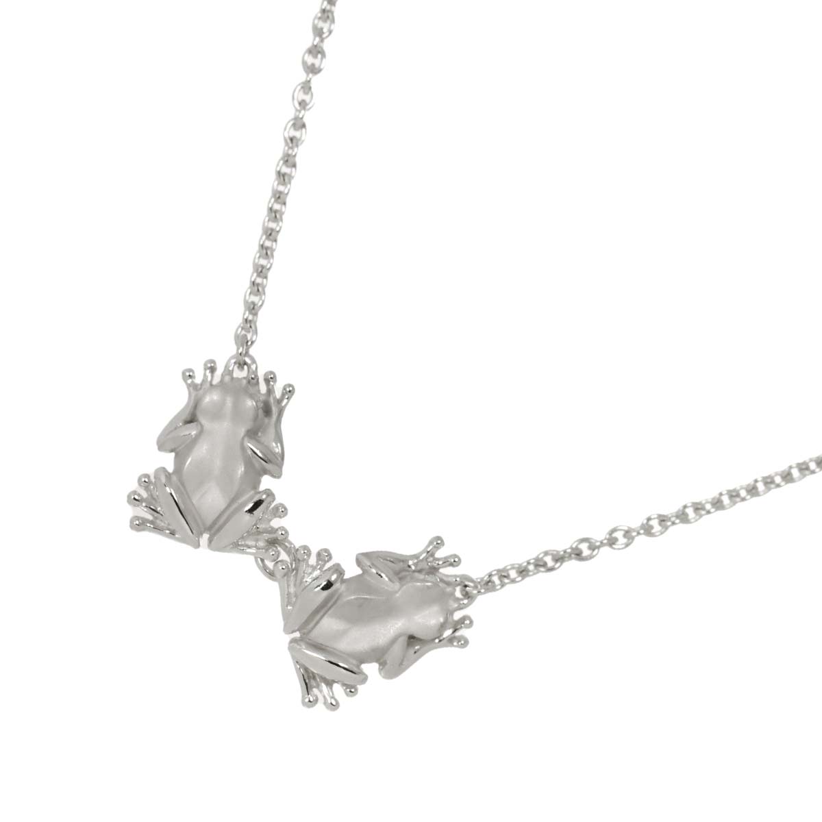 Frog motif Necklace 18K WG 750
