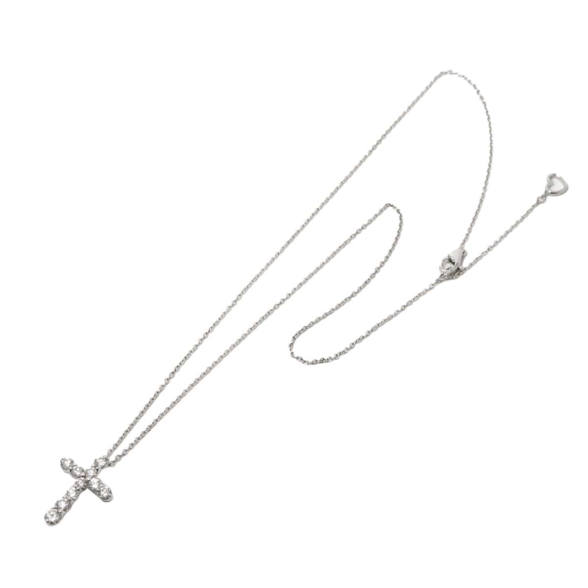 Cross motif Diamond 0.70ct Necklace 18K White Gold 750