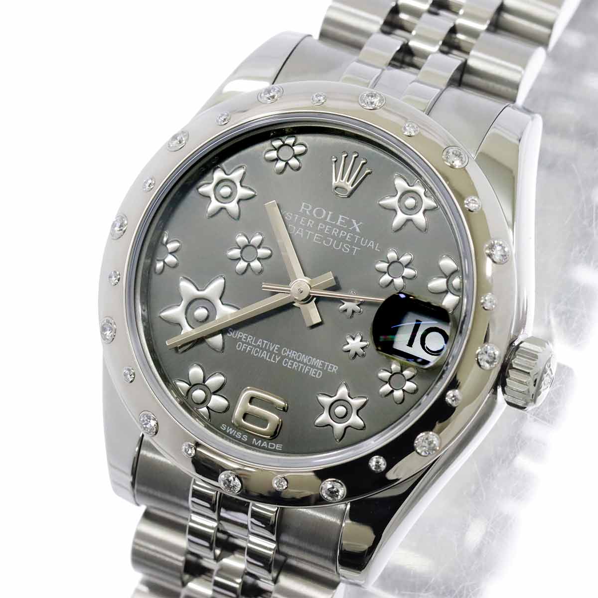 Datejust 178344 750WG Serial Random 24P Diamond Gray Dial Boys