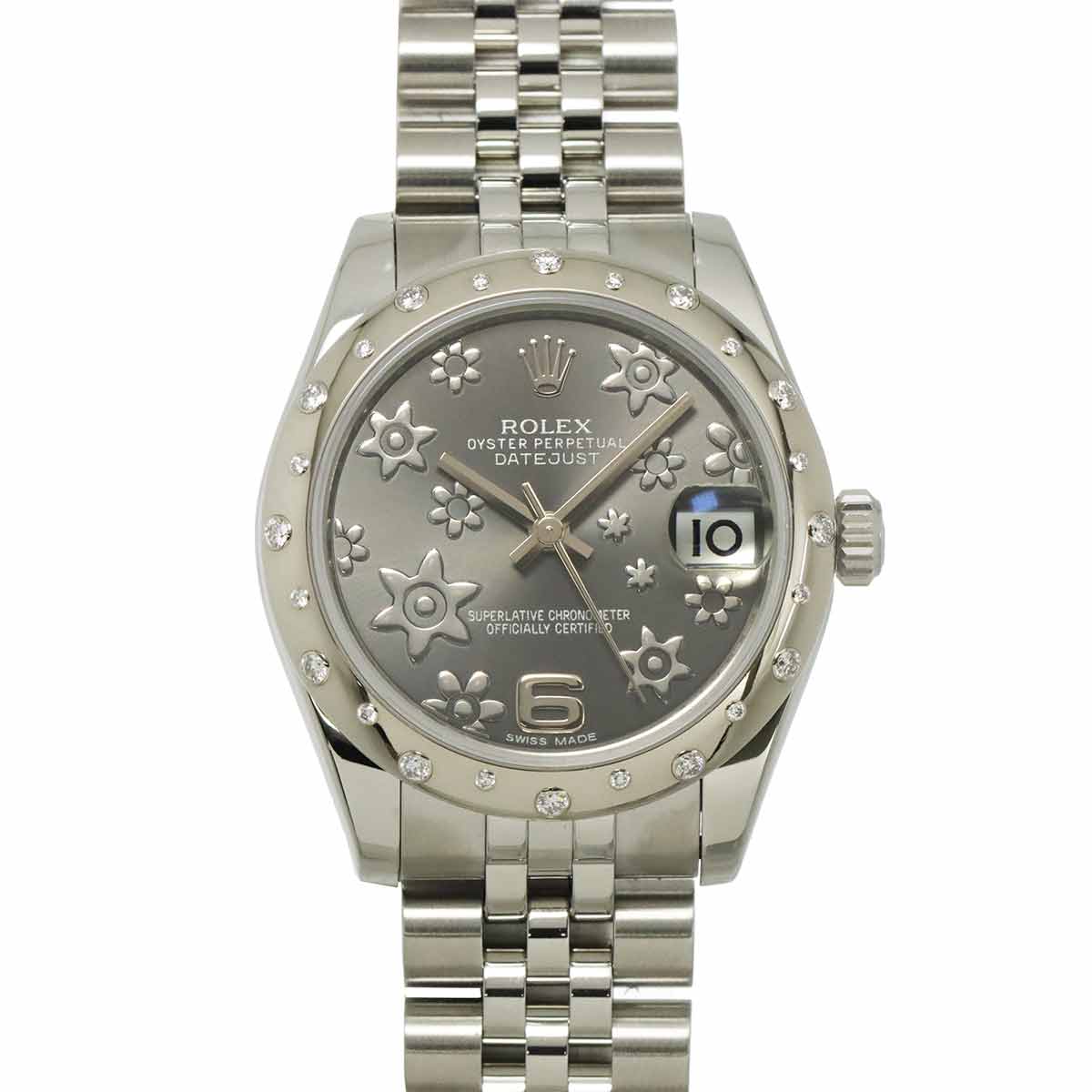 Datejust 178344 750WG Serial Random 24P Diamond Gray Dial Boys
