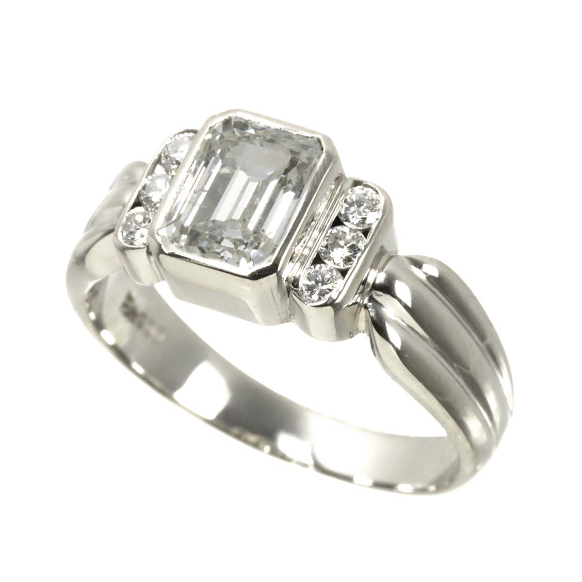 Diamond 1.104ct/0.18ct Ring Pt Platinum size6.25-6.5(US)