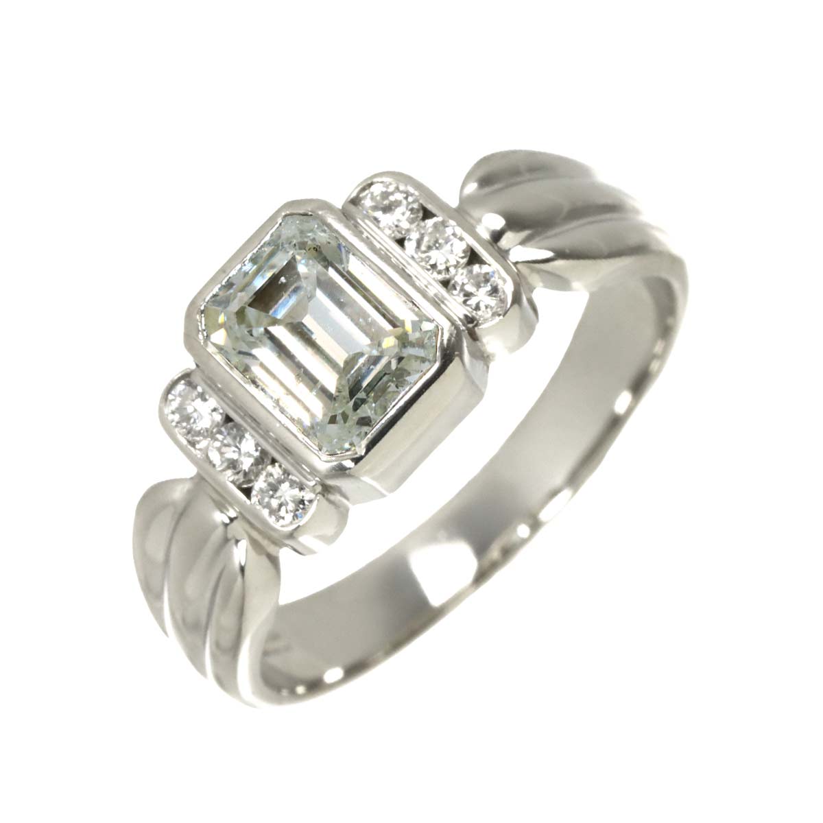 Diamond 1.104ct/0.18ct Ring Pt Platinum size6.25-6.5(US)