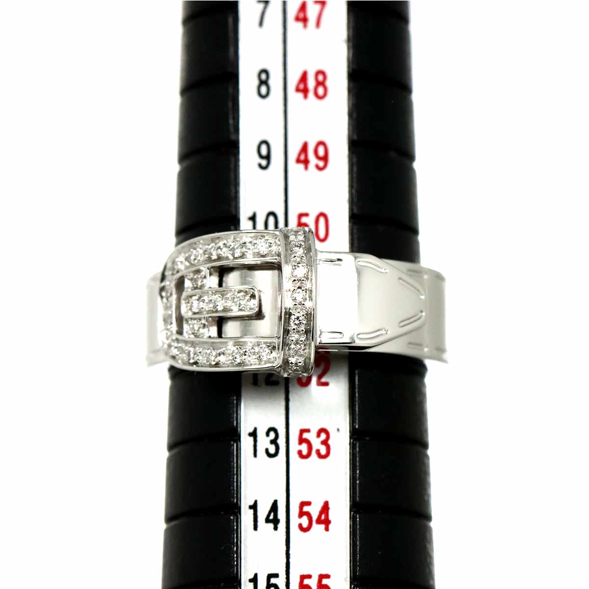 Ring Diamond 18K K18 WG 750 size12 5.5-5.75(US)