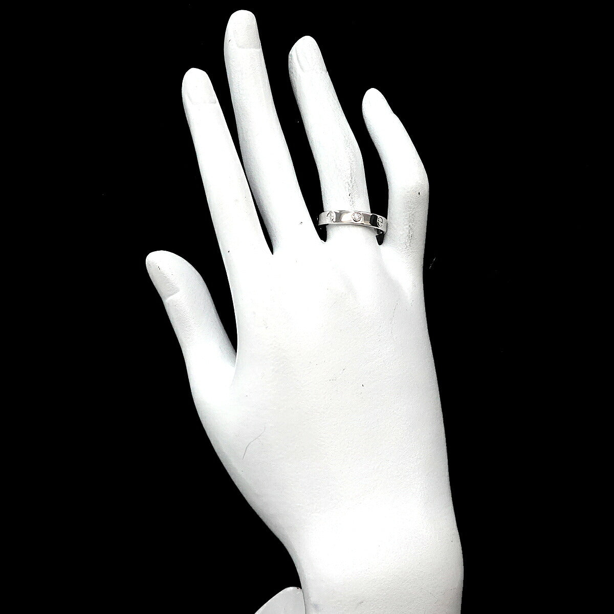 Mini Love Diamond Ring 18K White Gold 750 size57 7.75-8(US)