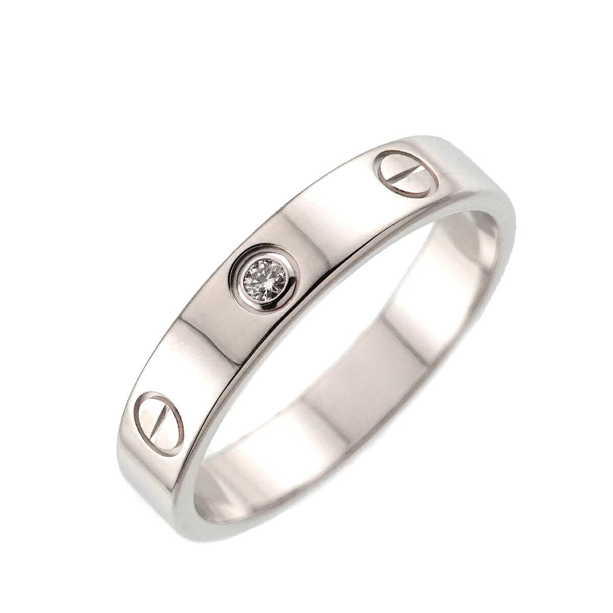 Mini Love Diamond Ring 18K White Gold 750 size57 7.75-8(US)