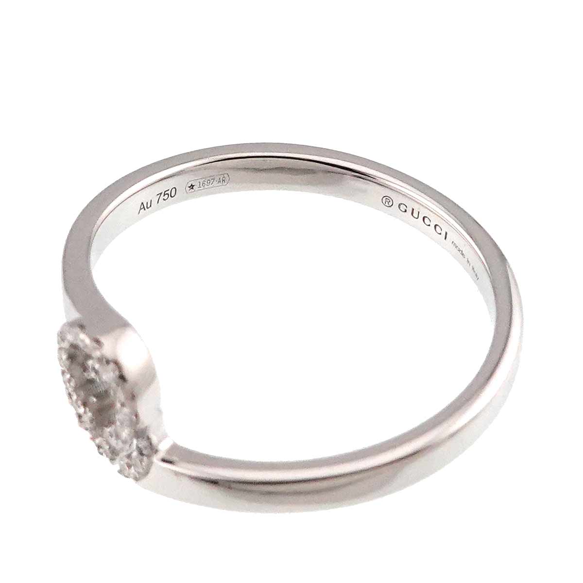 GUCCI GG Logo Ring Diamond 18K K18 WG 750 size11 5.25(US)