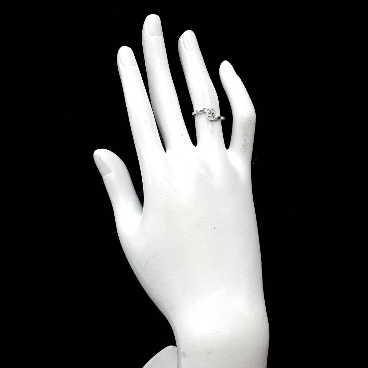 GUCCI GG Logo Ring Diamond 18K K18 WG 750 size11 5.25(US)