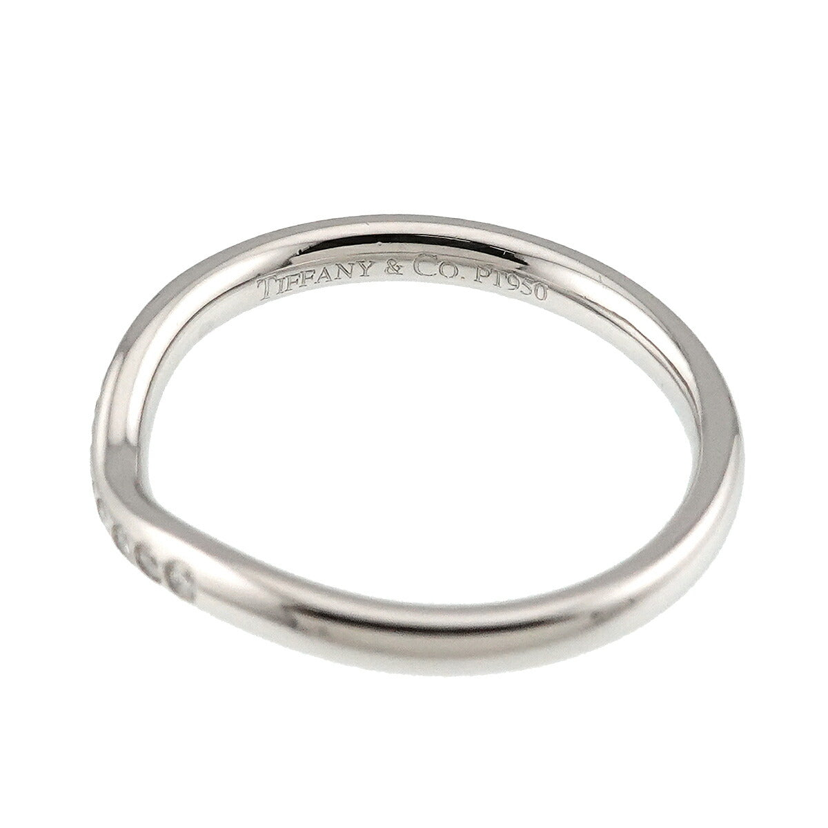 Curved Band Diamond Ring Platinum size5.25(US)
