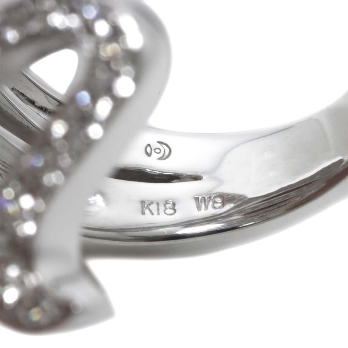 Diamond 1.66ct Ring 18K White Gold 750 Size6.75-7.25(US)