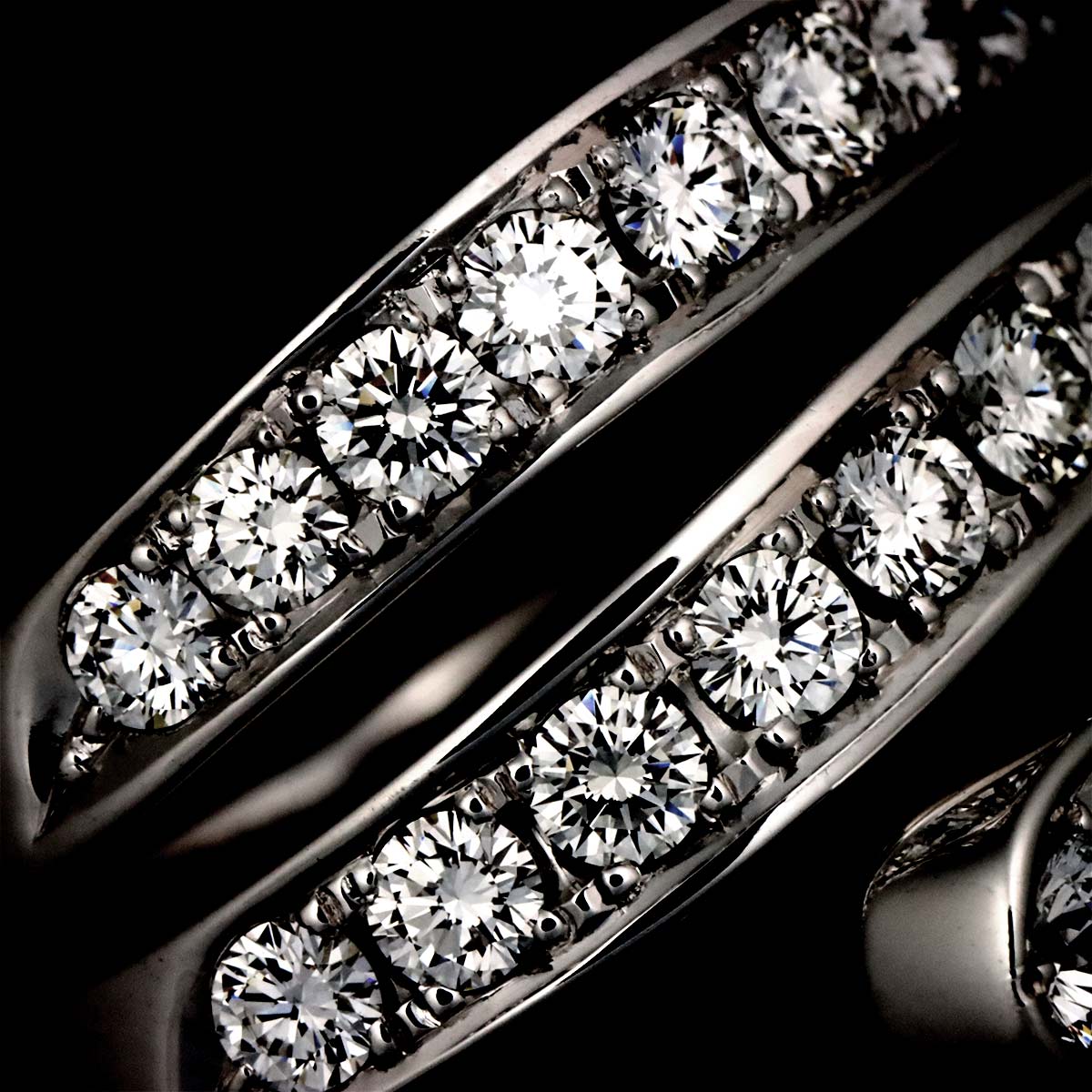 Diamond 1.66ct Ring 18K White Gold 750 Size6.75-7.25(US)