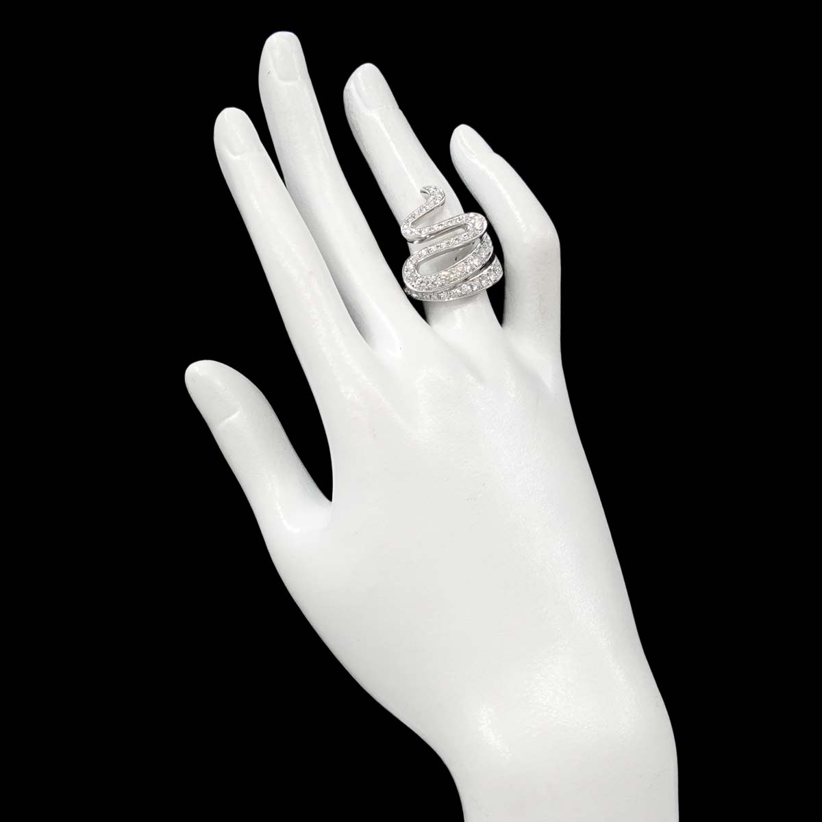 Diamond 1.66ct Ring 18K White Gold 750 Size6.75-7.25(US)